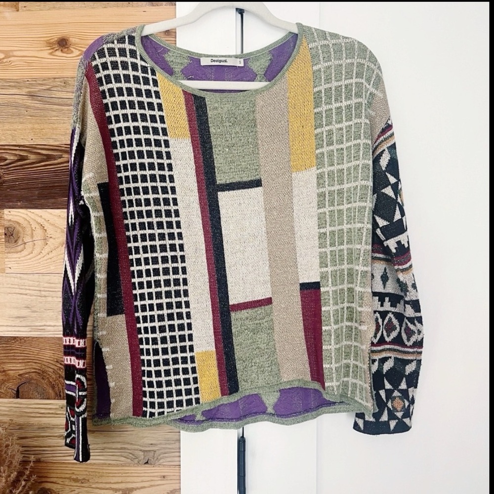 Desigual Silvershalis Patchwork Mixed Print Metal… - image 4